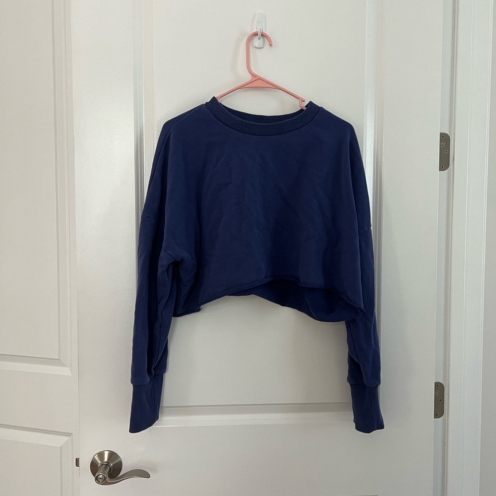 Halara Navy Blue Cropped Sweatshirt